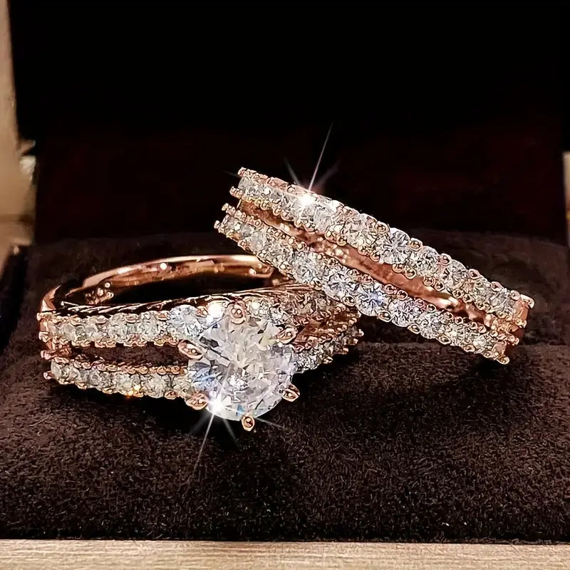 Eternal Radiance Ring Set (White Gold) - Rose & Oliver