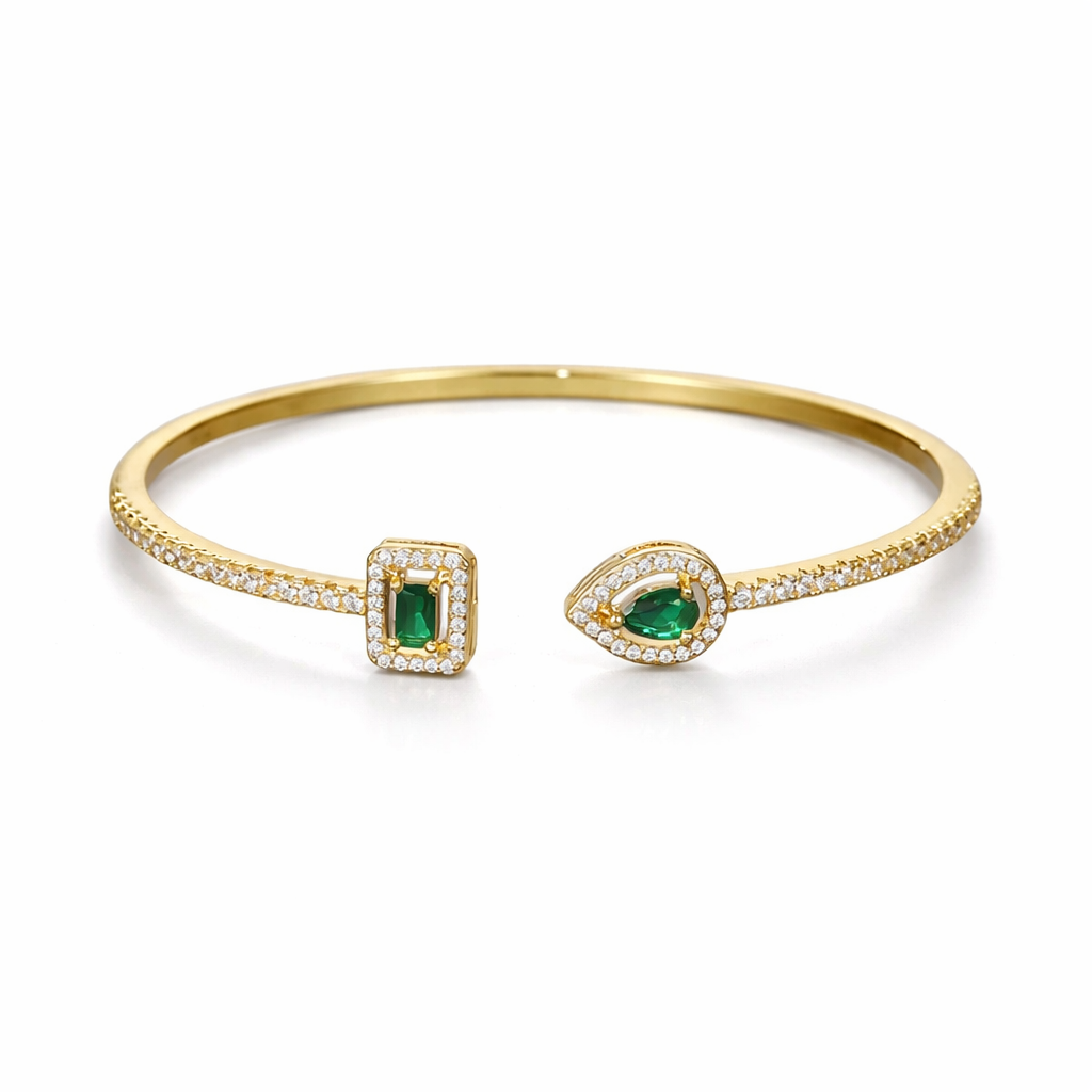 Clara Emerald Open Bracelet - Rose & Oliver
