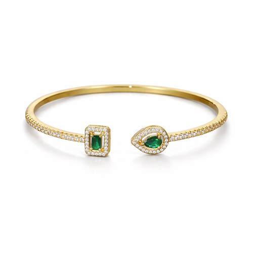 Clara Emerald Open Bracelet - Rose & Oliver