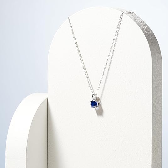 Round Cut Sapphire Necklace - Rose & Oliver