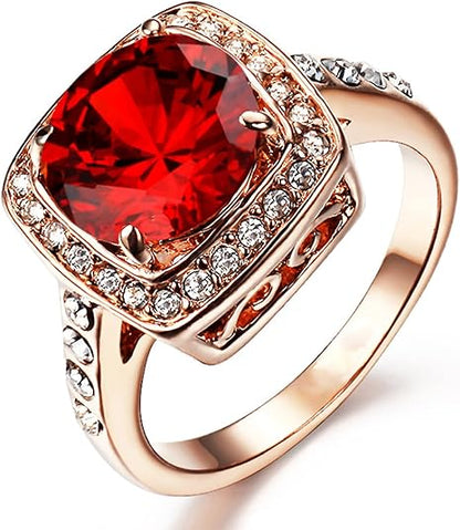 Ruby Halo Statement Ring - Rose & Oliver