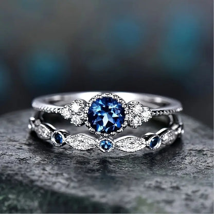 Sapphriel Crown Ring Set - Rose & Oliver