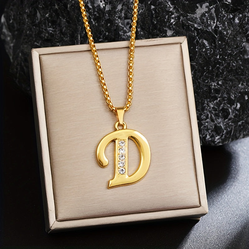 Crystal Accent Initial Necklace - Rose & Oliver