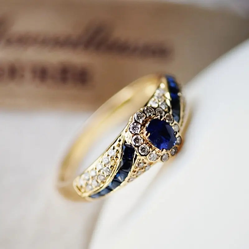 Gold Sapphire Band Ring - Rose & Oliver