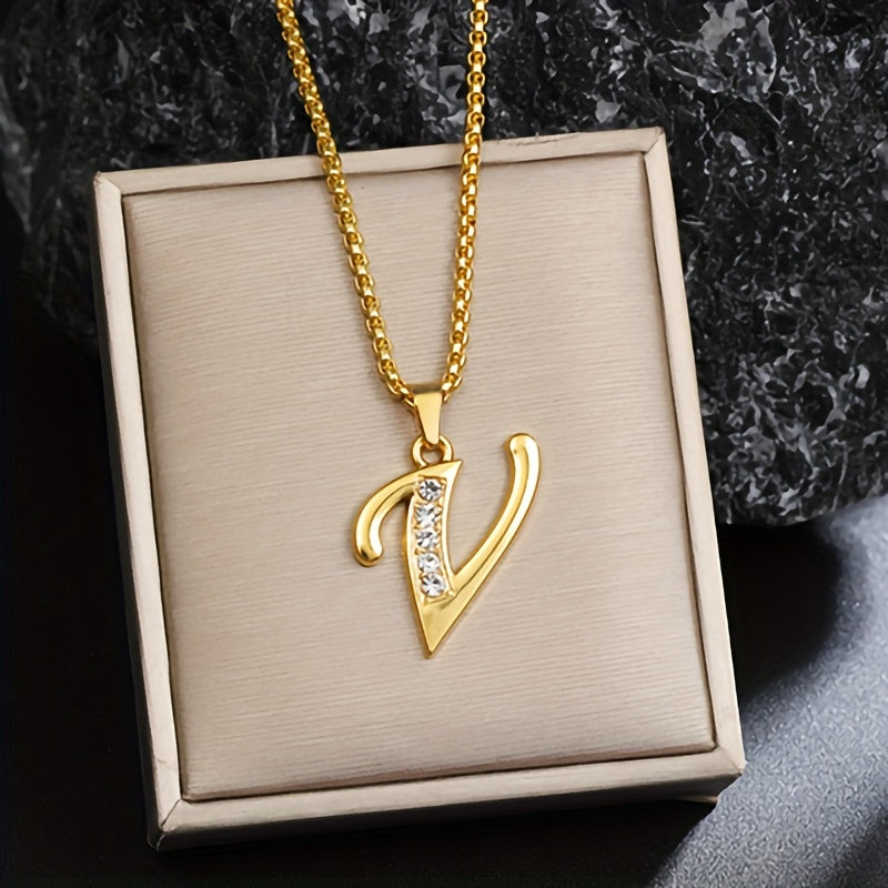 Crystal Accent Initial Necklace - Rose & Oliver