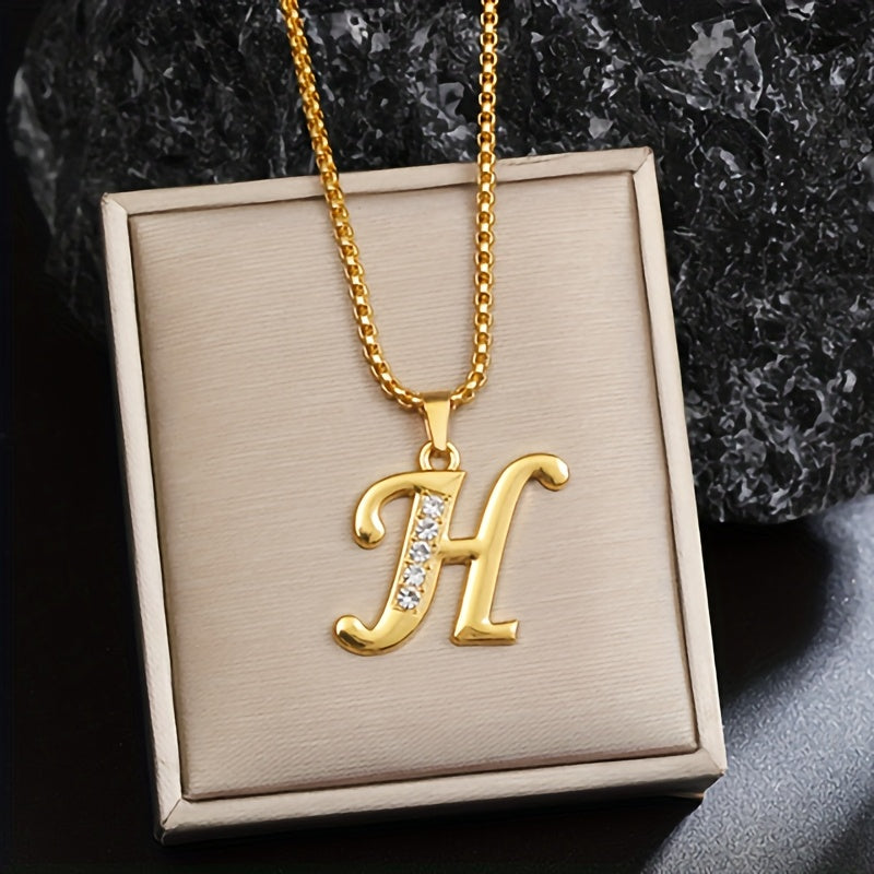 Crystal Accent Initial Necklace - Rose & Oliver