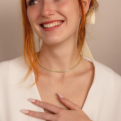 Tennis Necklace (Gold) - Rose & Oliver