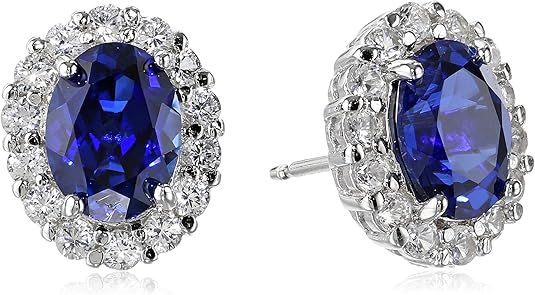 Oval White Sapphire Stud Earrings - Rose & Oliver