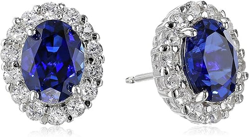 Oval White Sapphire Stud Earrings - Rose & Oliver