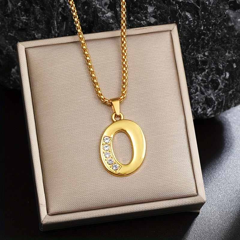 Crystal Accent Initial Necklace - Rose & Oliver