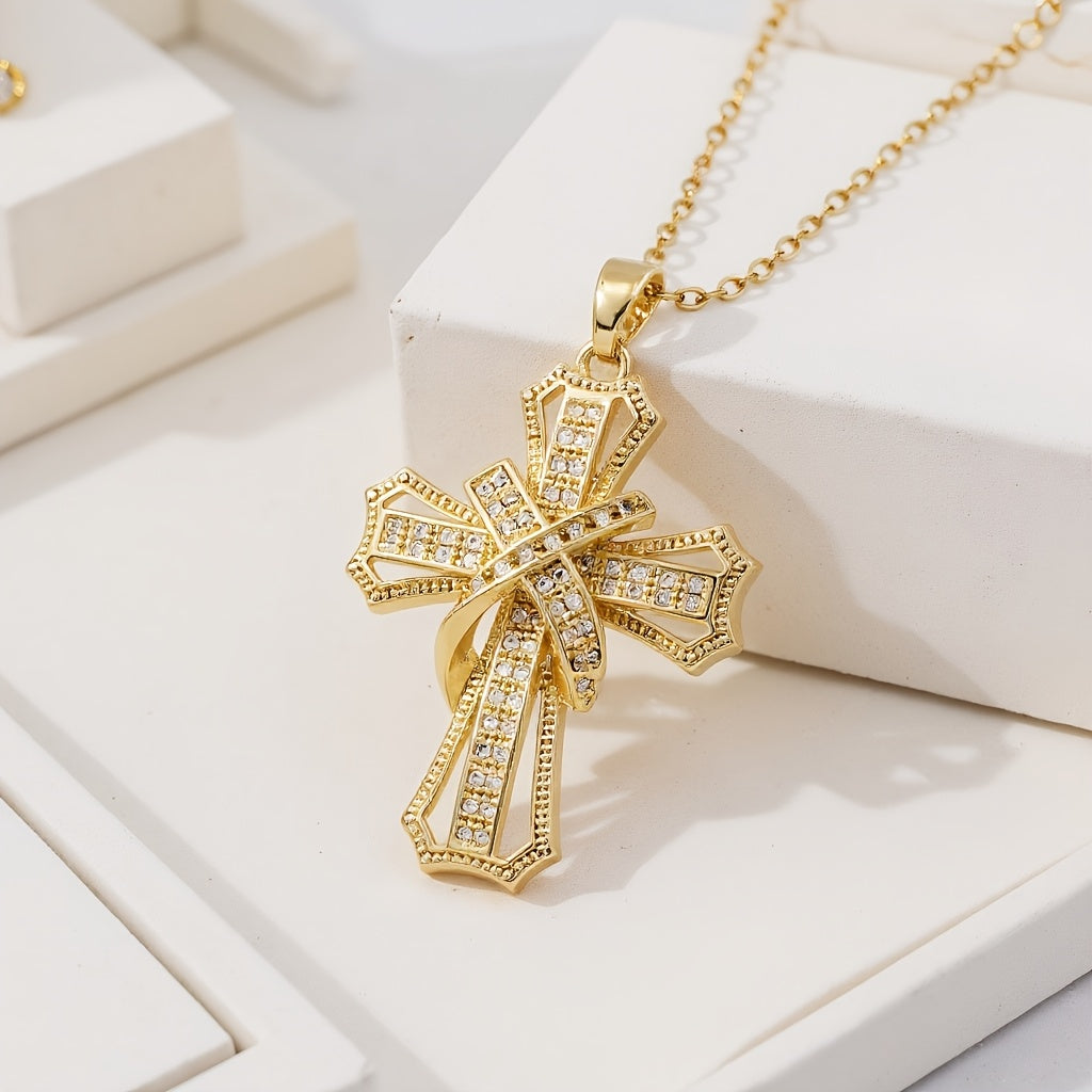 Radiant Cross Pendant Necklace - Rose & Oliver