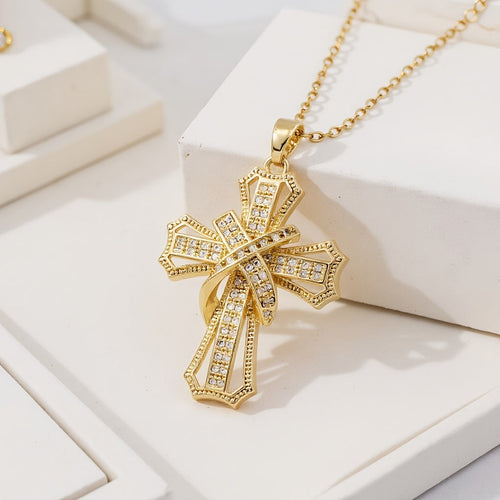 Radiant Cross Pendant Necklace - Rose & Oliver