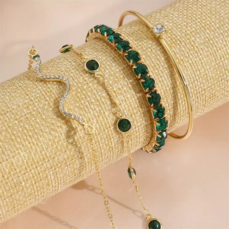 Johanna Emerald Bracelet Set - Rose & Oliver
