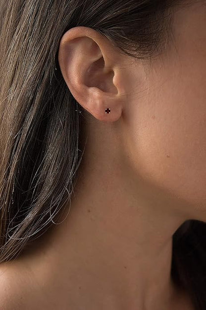 Ruby Round Stud Earrings - Rose & Oliver