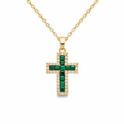Alena Emerald Cross Pendant - Rose & Oliver