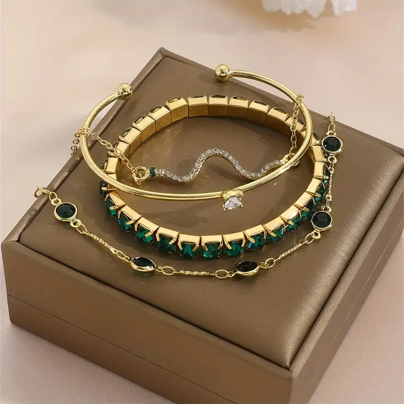 Johanna Emerald Bracelet Set - Rose & Oliver