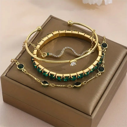 Johanna Emerald Bracelet Set - Rose & Oliver