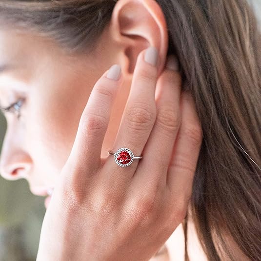 Crimson Glow Promise Ring - Rose & Oliver