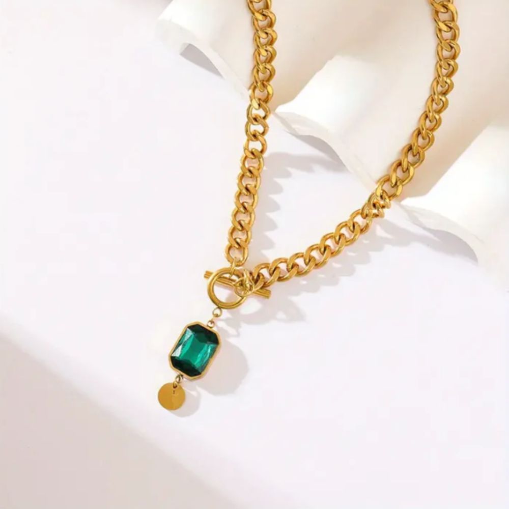 Emerald Pendant Necklace by Rose & Oliver - product image 3