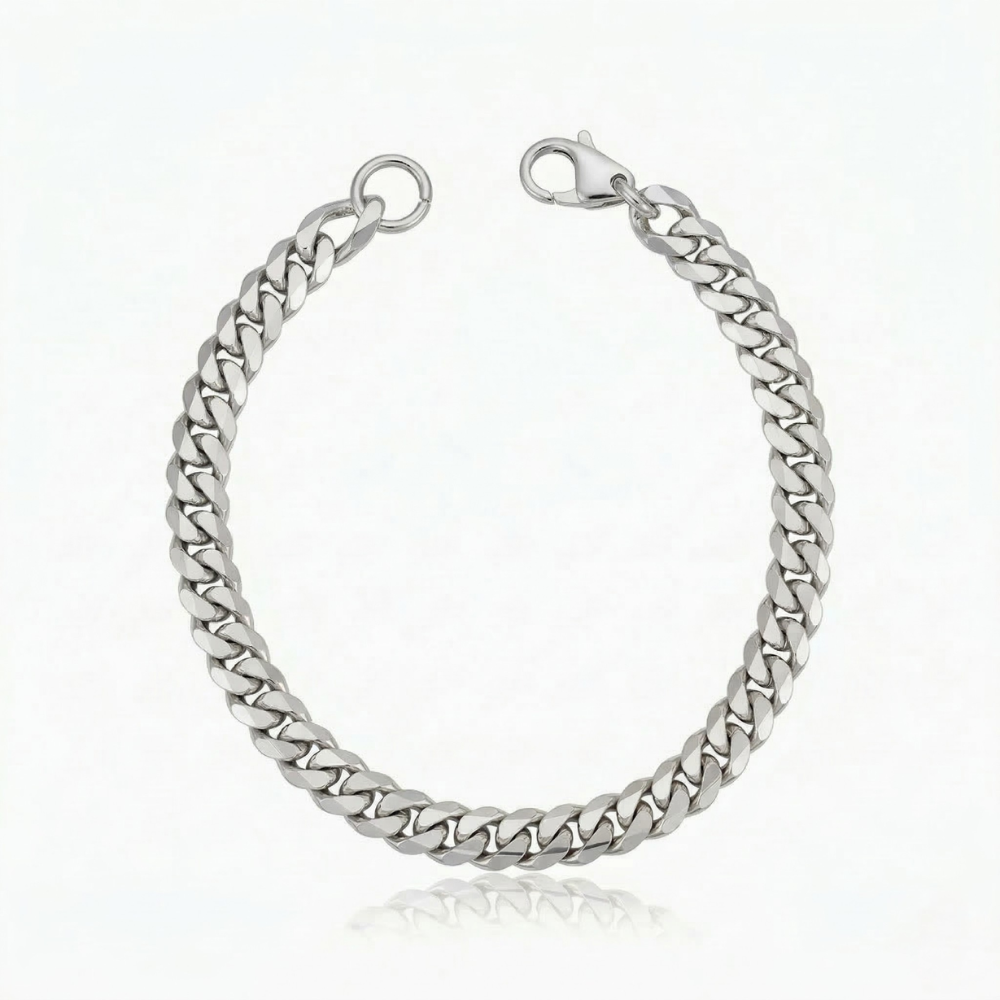 Estate Cuban Bracelet (White Gold) - Rose & Oliver