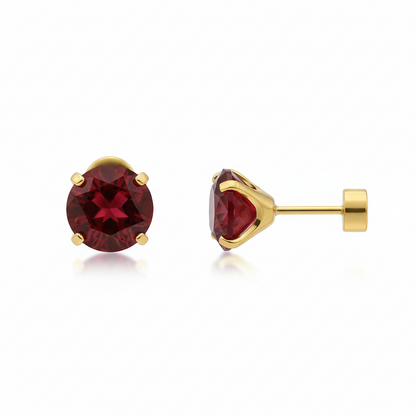 Ruby Round Stud Earrings - Rose & Oliver