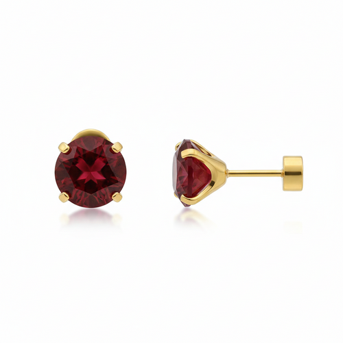 Ruby Round Stud Earrings - Rose & Oliver