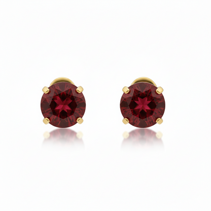 Ruby Round Stud Earrings - Rose & Oliver