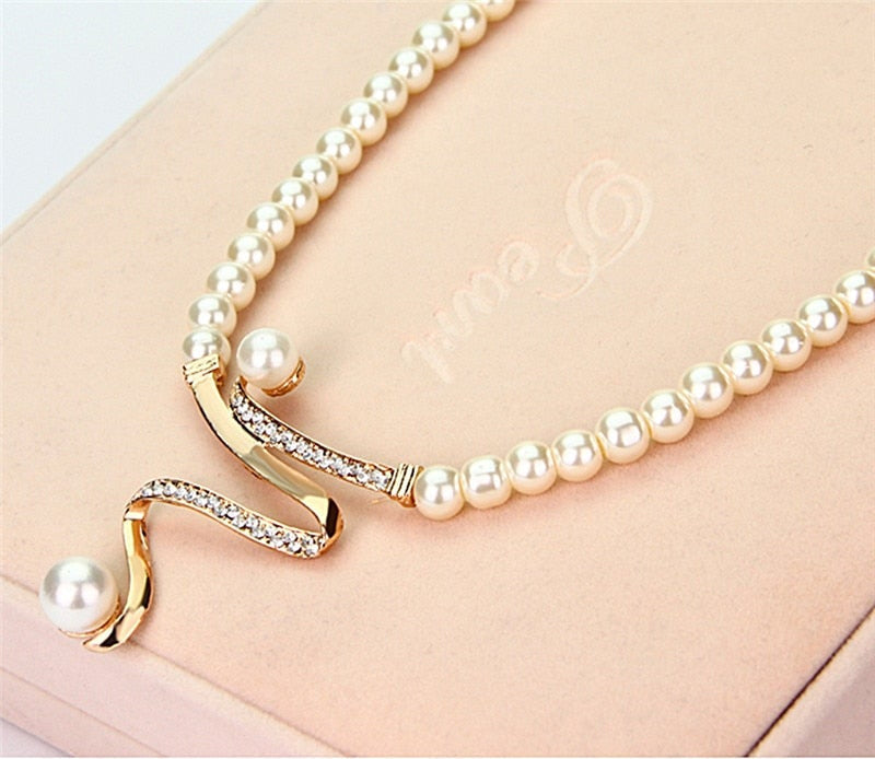 Natural Pearl Necklace + Earrings Set by Rose & Oliver - product image 4