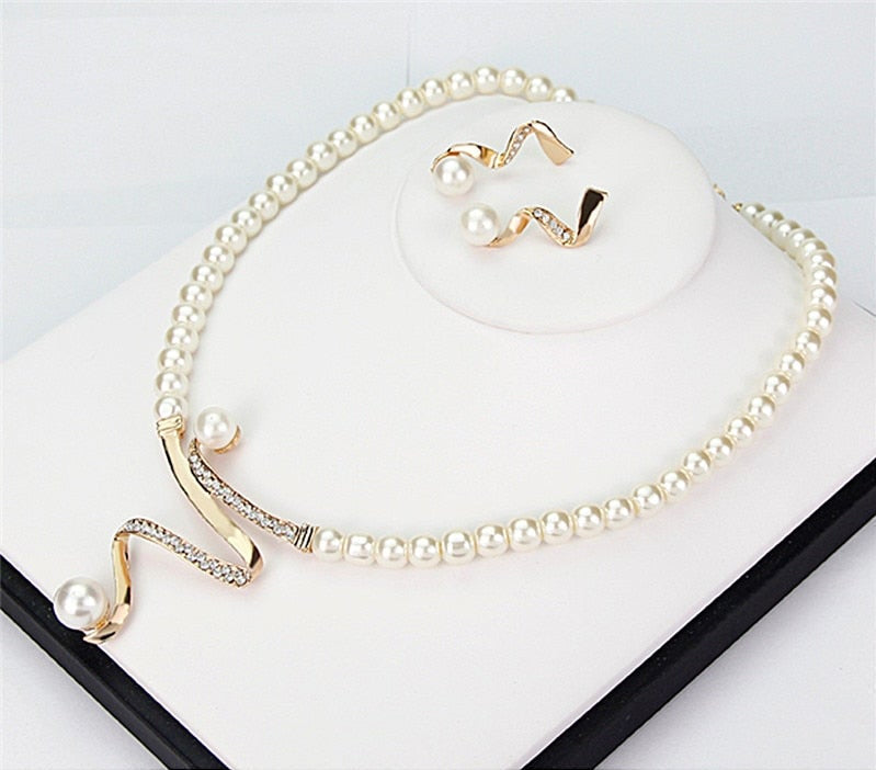 Natural Pearl Necklace + Earrings Set by Rose & Oliver - product image 3