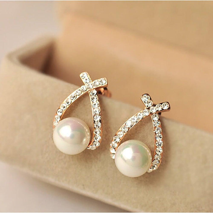 Pearl earrings with glitter by Rose & Oliver - product image 1