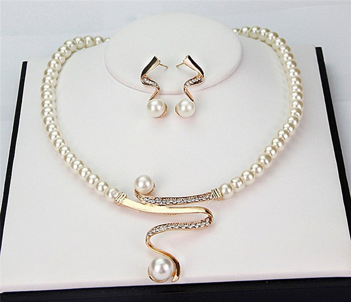 Natural Pearl Necklace + Earrings Set by Rose & Oliver - product image 1