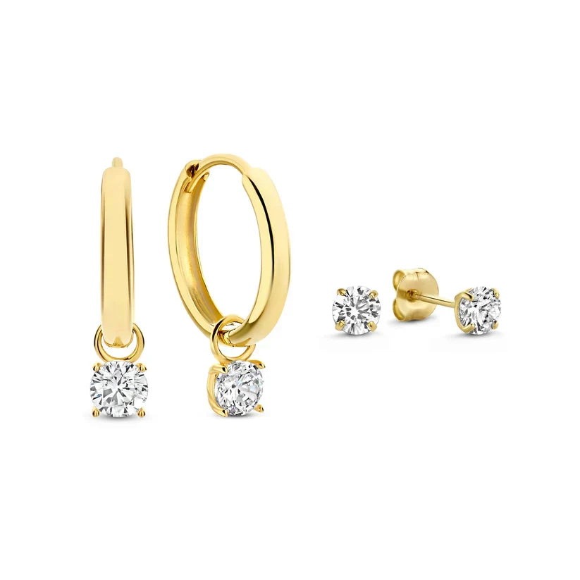 Moon Tear Stone Earrings Set - Rose & Oliver