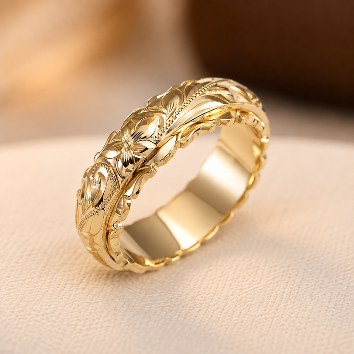 Antique Gold Flower Ring | Gold by Rose & Oliver - product image 1
