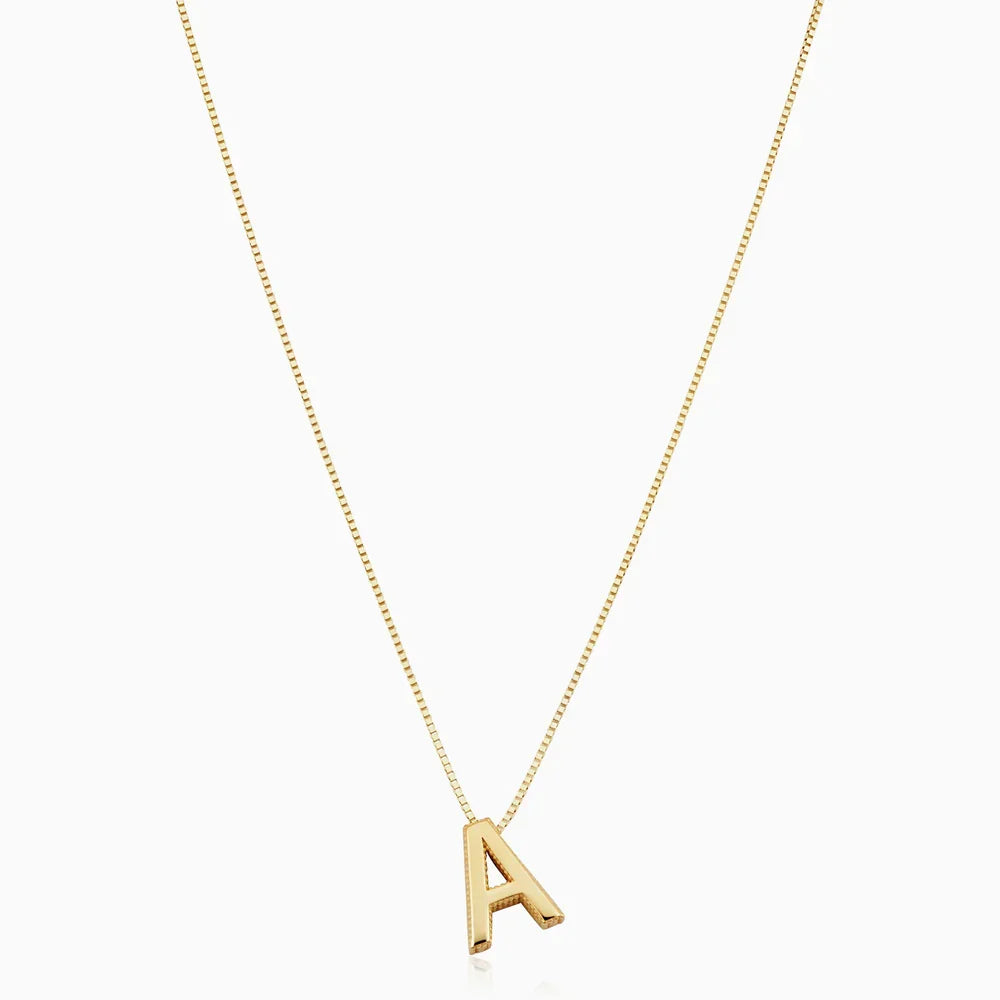 Love Letter Initial Necklace (White Gold) - Rose & Oliver