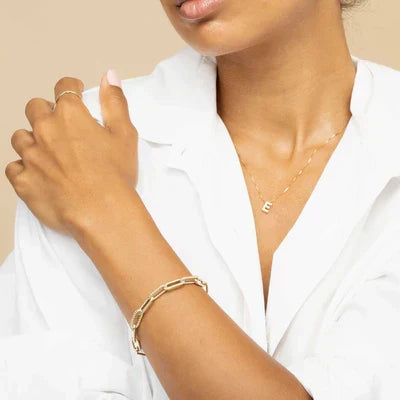 Love Letter Initial Necklace (White Gold) - Rose & Oliver