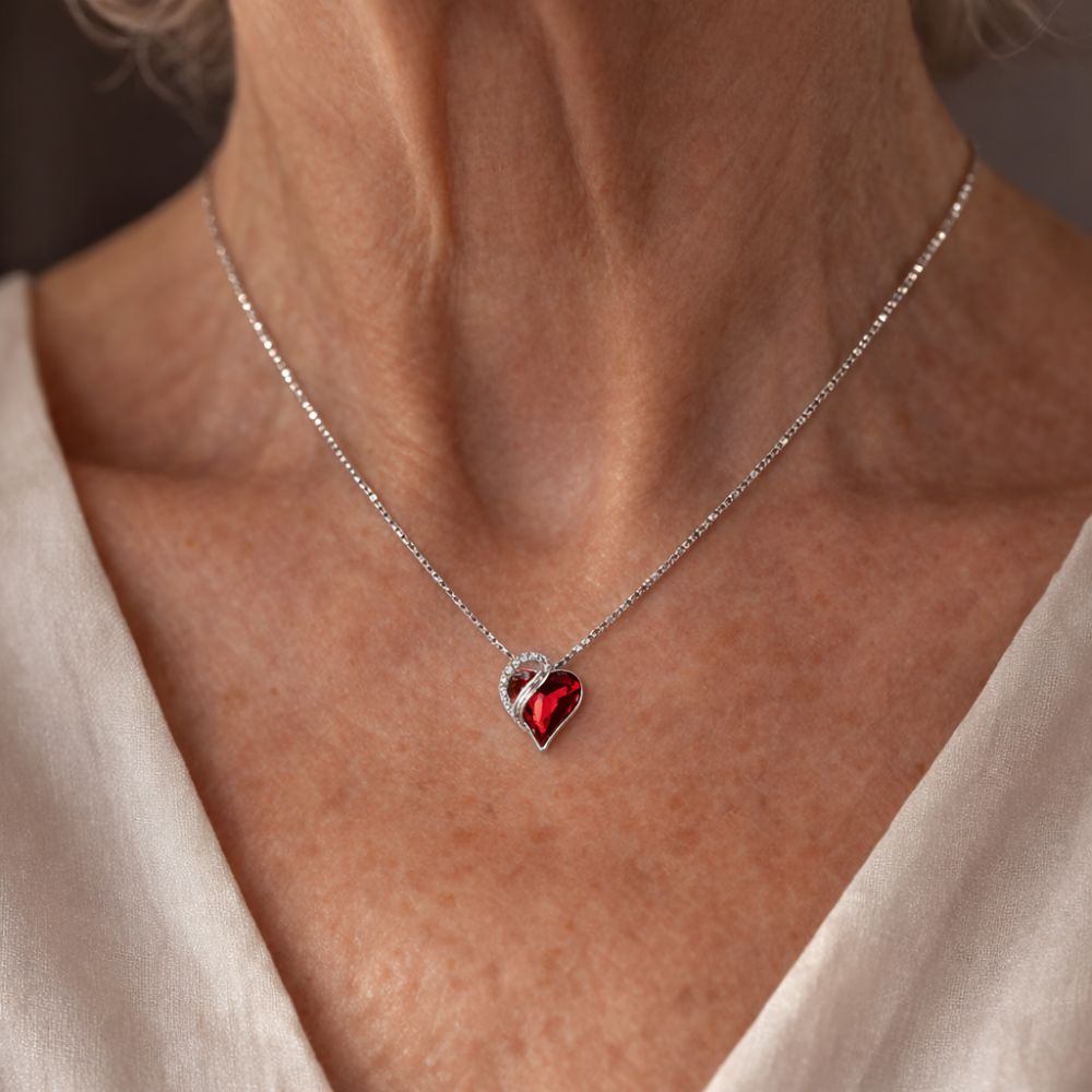 Infinity Heart Ruby Necklace by Rose & Oliver - product image 2
