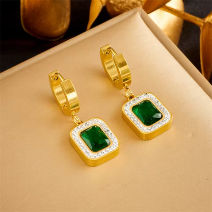 Amara Pearl Emerald Earrings - Rose & Oliver