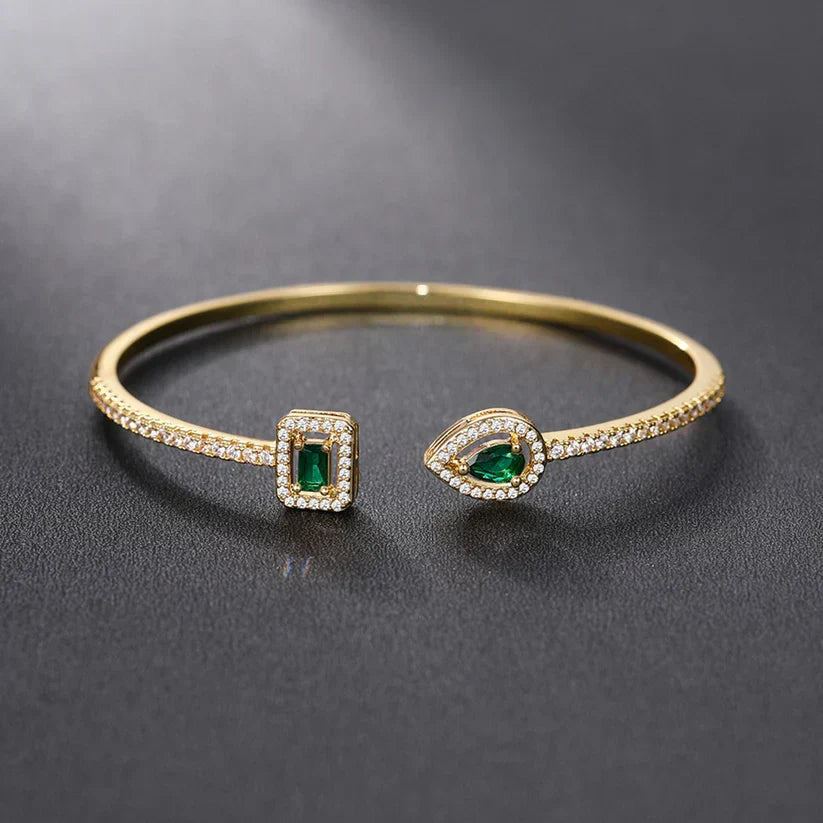Clara Emerald Open Bracelet - Rose & Oliver