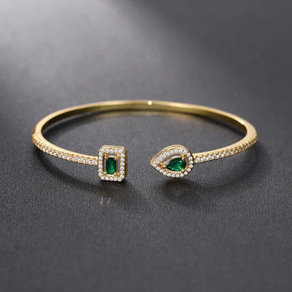 Clara Emerald Open Bracelet - Rose & Oliver