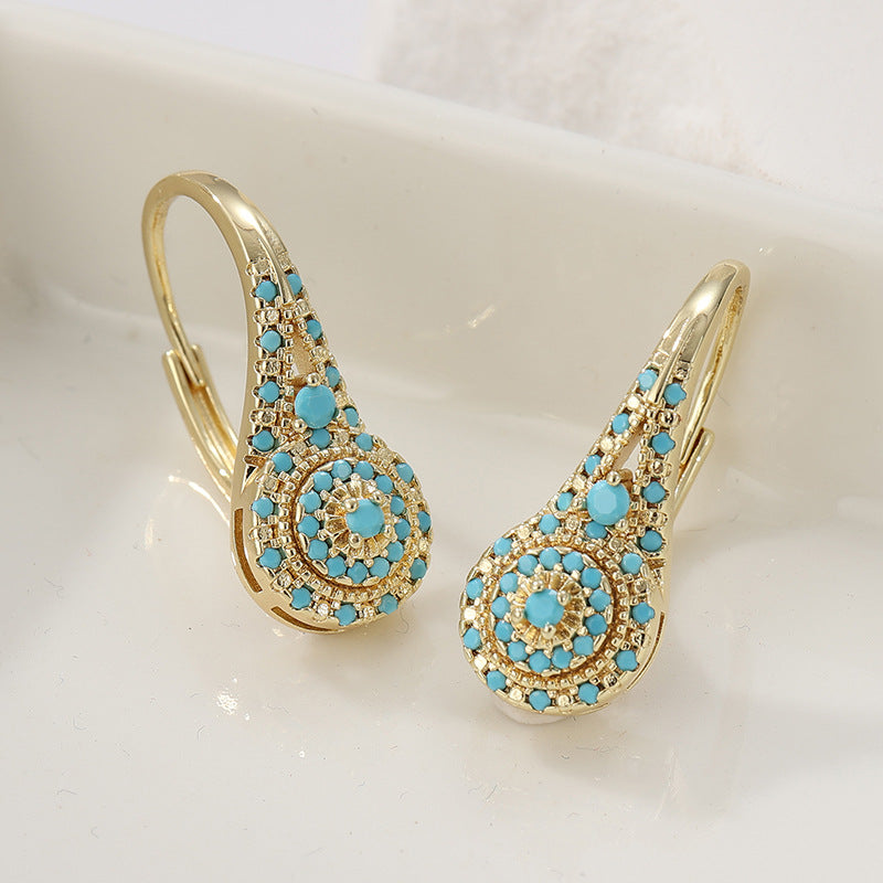 Valenne Turquoise Cluster Earrings - Rose & Oliver
