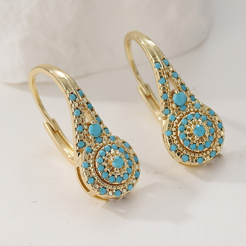 Valenne Turquoise Cluster Earrings - Rose & Oliver