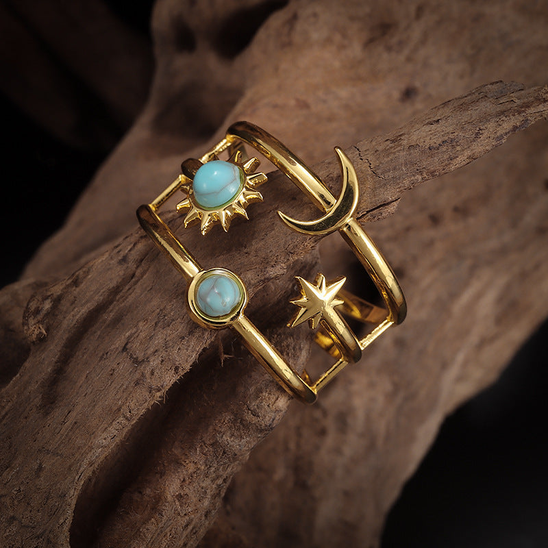 Soluna Turquoise Orbit Ring - Rose & Oliver