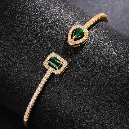 Clara Emerald Open Bracelet - Rose & Oliver