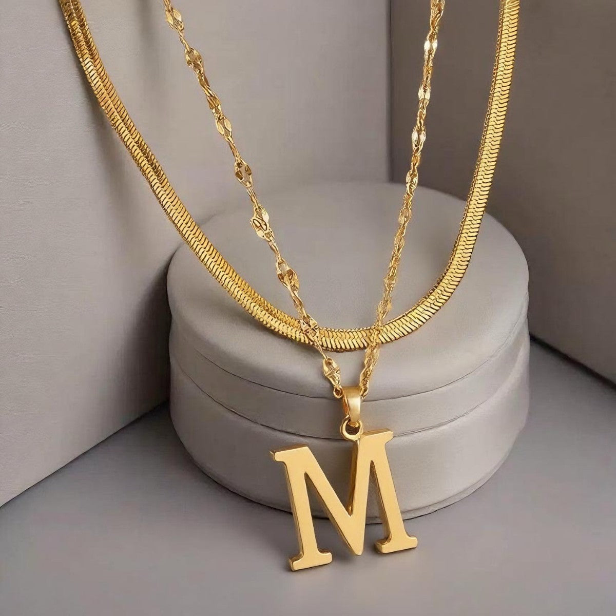Layered Initial Necklace - Rose & Oliver