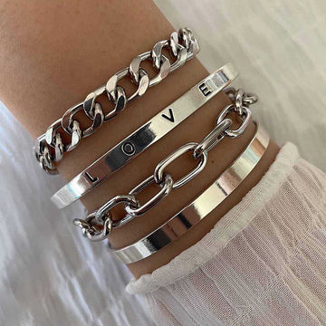 Elan Mercer Bracelet Set | White Gold by Rose & Oliver - product image 1