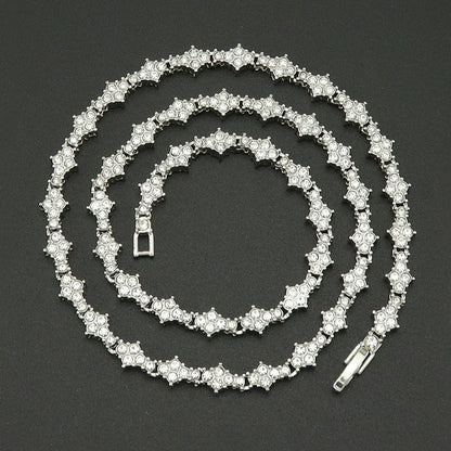 Classic Cluster Tennis Necklace (White Gold) - Rose & Oliver