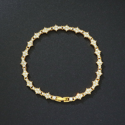 Classic Cluster Tennis Bracelet (Gold) - Rose & Oliver