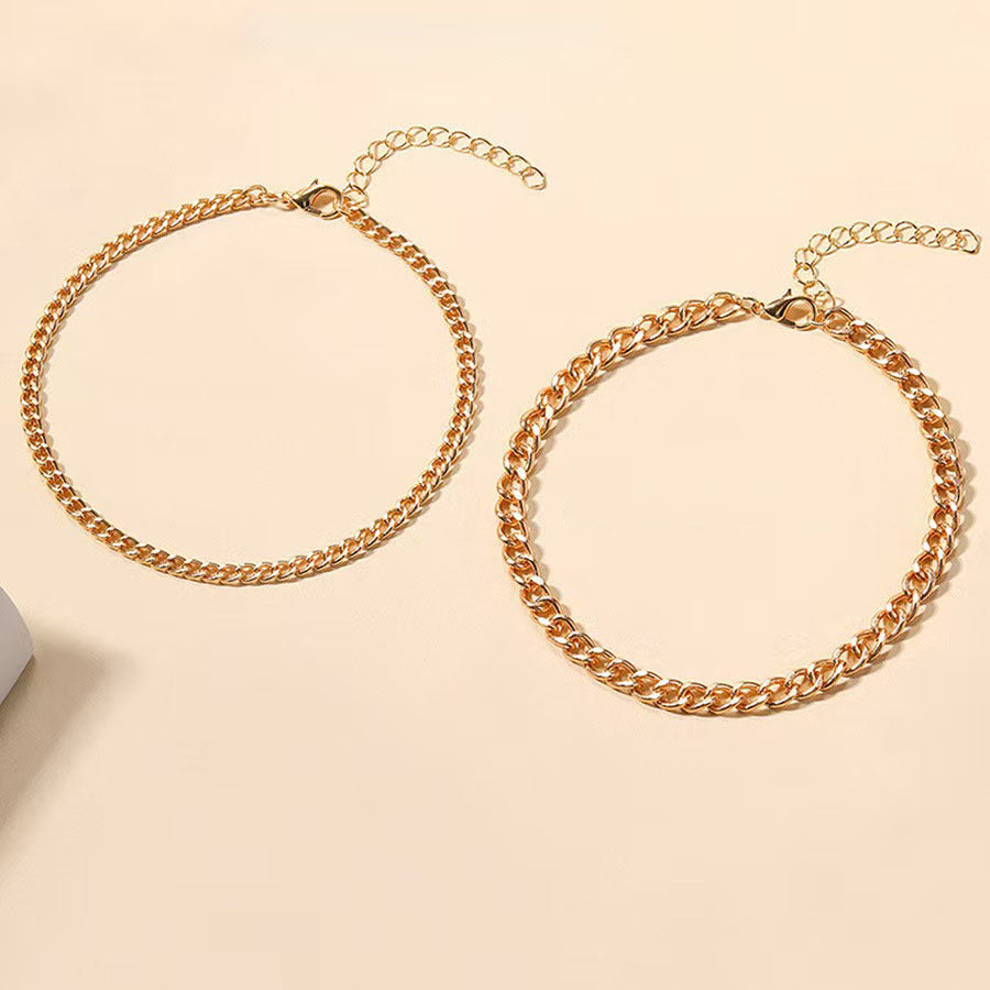 Layered Cuban Link Anklet - Rose & Oliver