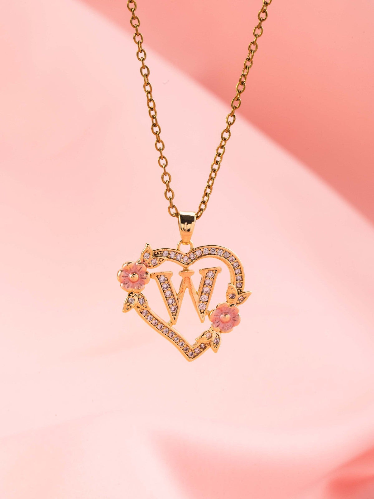 Floral Charm Initial Necklace - Rose & Oliver