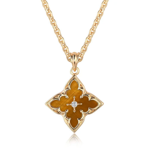 Clover Pendant Necklace (Brown) - Rose & Oliver